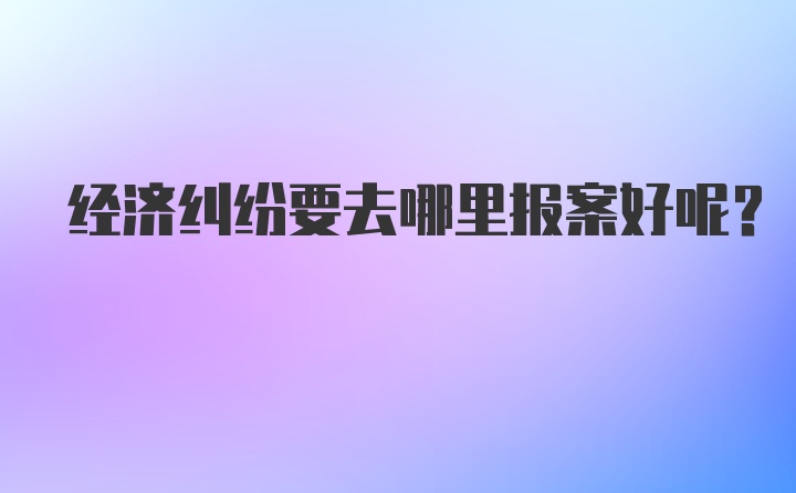 经济纠纷要去哪里报案好呢？