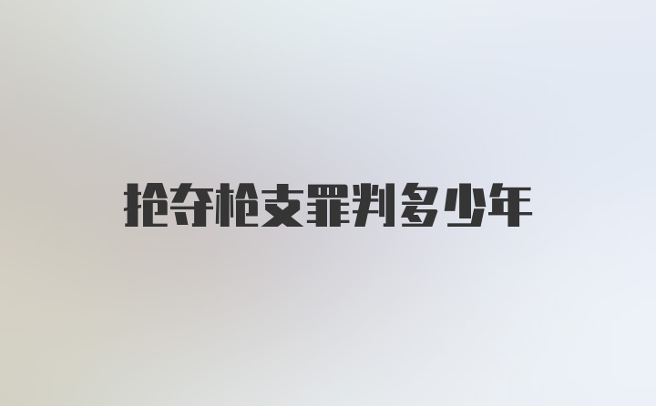 抢夺枪支罪判多少年