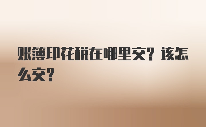 账簿印花税在哪里交？该怎么交？