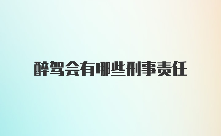 醉驾会有哪些刑事责任