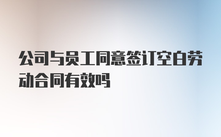 公司与员工同意签订空白劳动合同有效吗