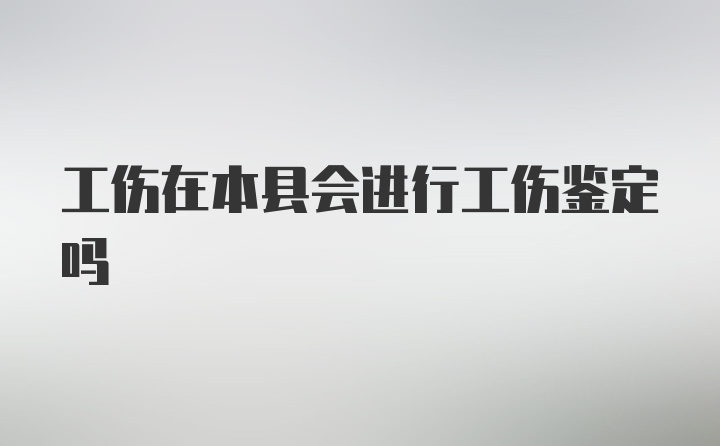 工伤在本县会进行工伤鉴定吗