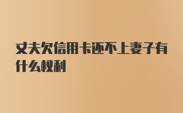 丈夫欠信用卡还不上妻子有什么权利