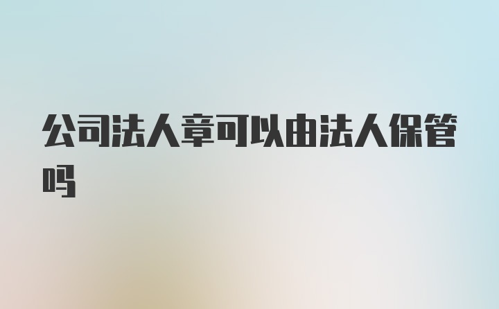 公司法人章可以由法人保管吗