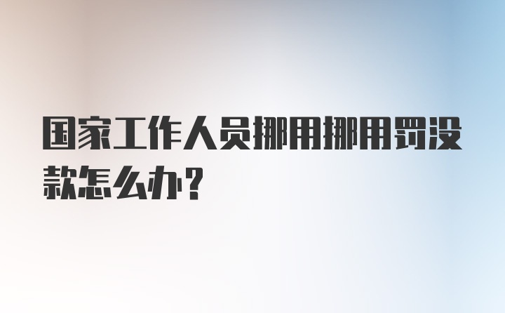 国家工作人员挪用挪用罚没款怎么办？