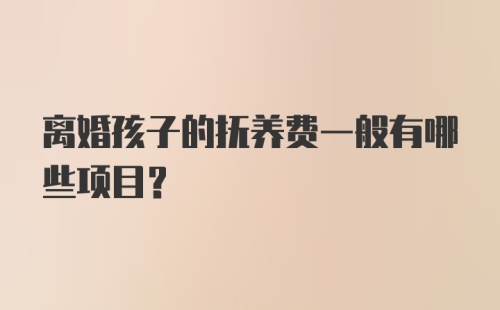 离婚孩子的抚养费一般有哪些项目？