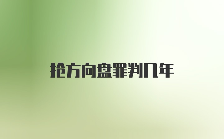 抢方向盘罪判几年