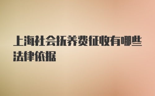 上海社会抚养费征收有哪些法律依据