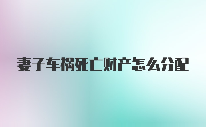 妻子车祸死亡财产怎么分配