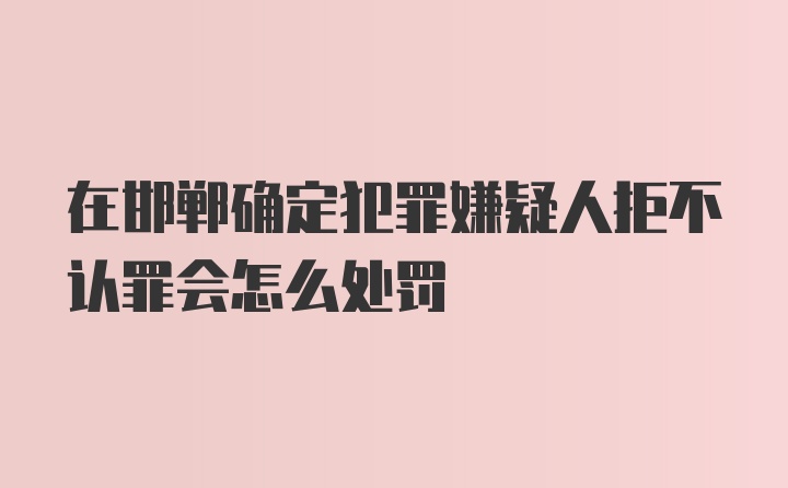 在邯郸确定犯罪嫌疑人拒不认罪会怎么处罚