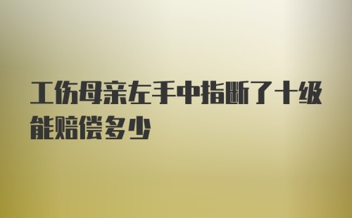 工伤母亲左手中指断了十级能赔偿多少