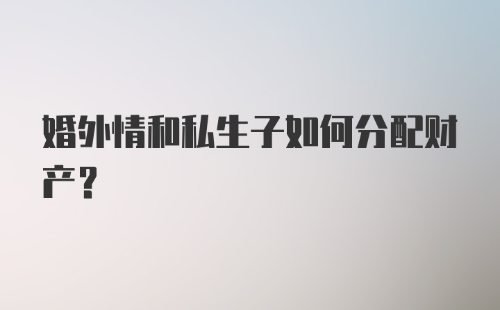 婚外情和私生子如何分配财产？