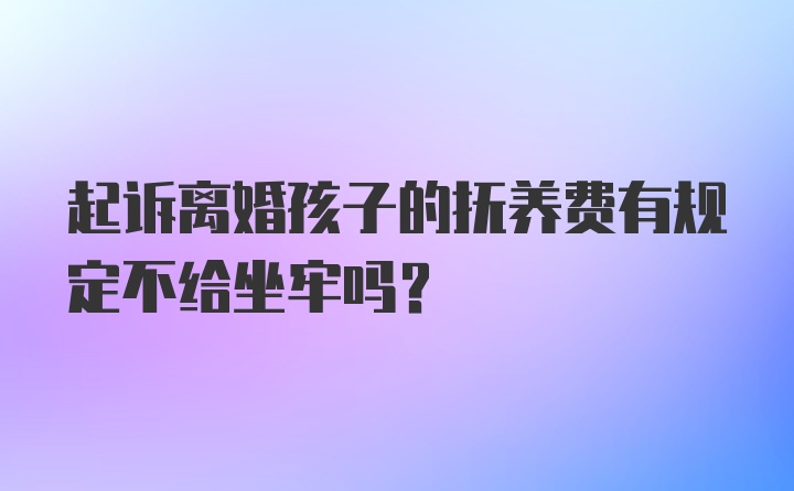 起诉离婚孩子的抚养费有规定不给坐牢吗？