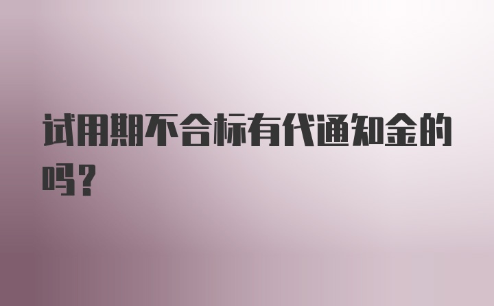 试用期不合标有代通知金的吗？