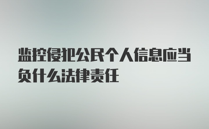 监控侵犯公民个人信息应当负什么法律责任