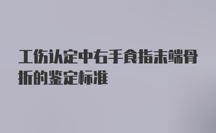 工伤认定中右手食指末端骨折的鉴定标准