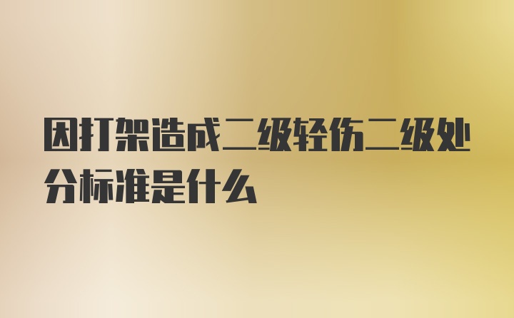 因打架造成二级轻伤二级处分标准是什么