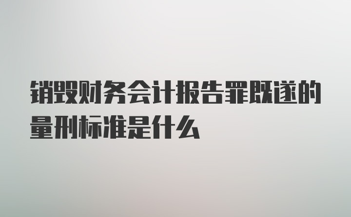 销毁财务会计报告罪既遂的量刑标准是什么