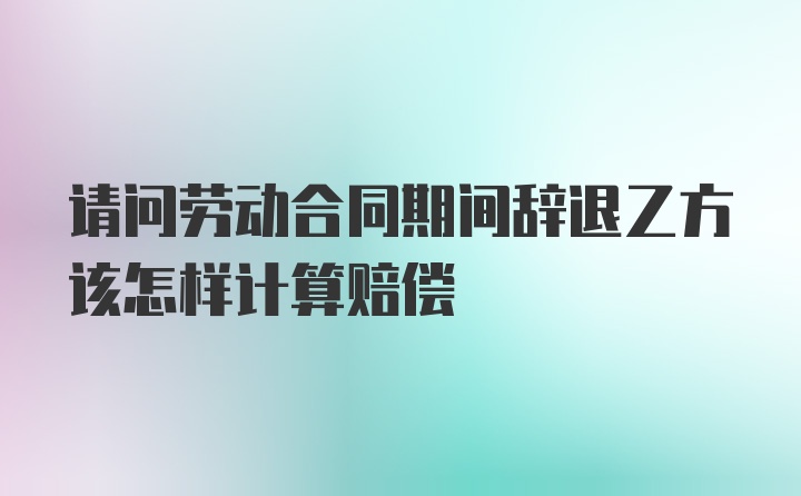 请问劳动合同期间辞退乙方该怎样计算赔偿