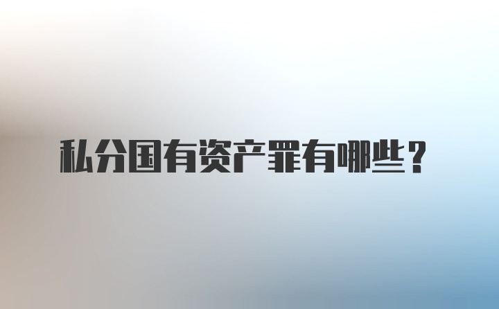 私分国有资产罪有哪些？