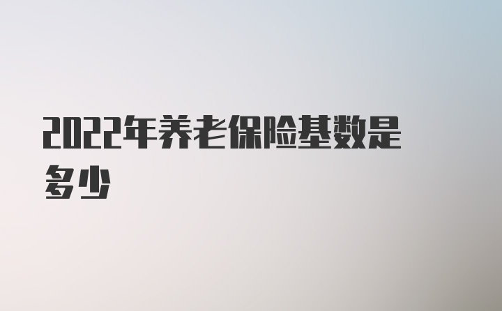 2022年养老保险基数是多少