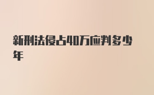 新刑法侵占40万应判多少年