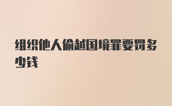 组织他人偷越国境罪要罚多少钱