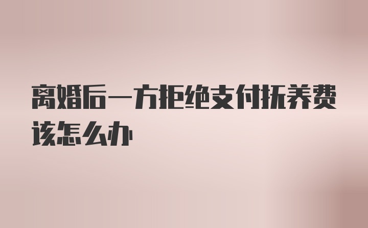 离婚后一方拒绝支付抚养费该怎么办