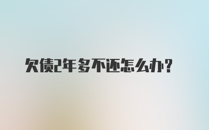 欠债2年多不还怎么办？