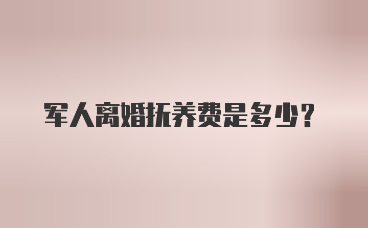 军人离婚抚养费是多少?