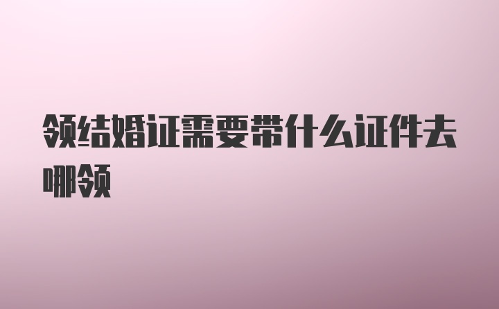 领结婚证需要带什么证件去哪领