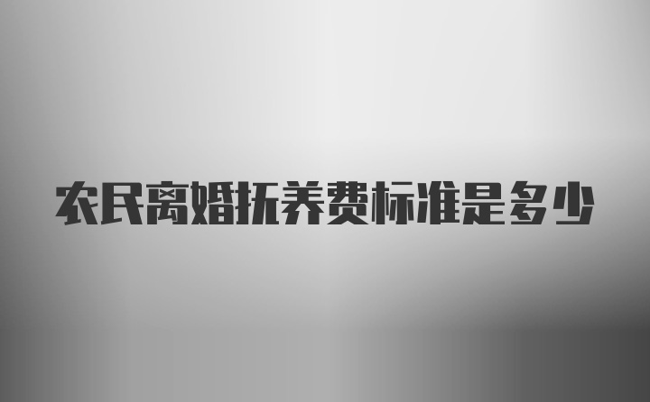 农民离婚抚养费标准是多少