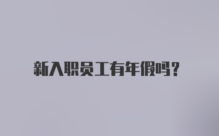 新入职员工有年假吗？
