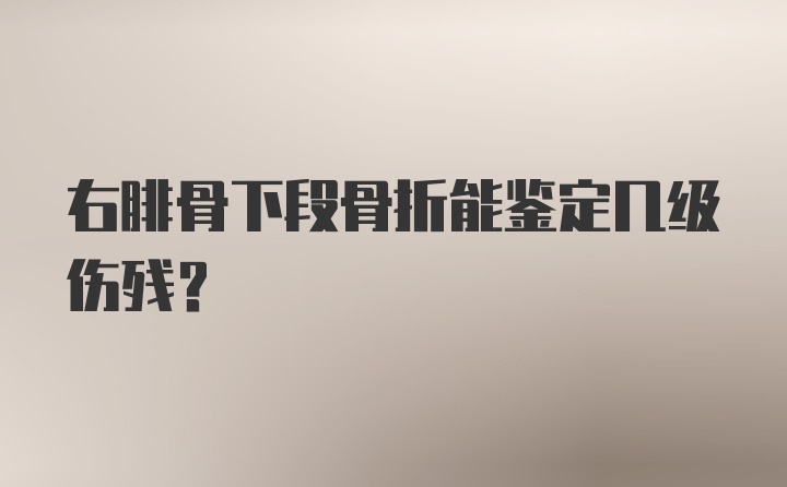 右腓骨下段骨折能鉴定几级伤残？