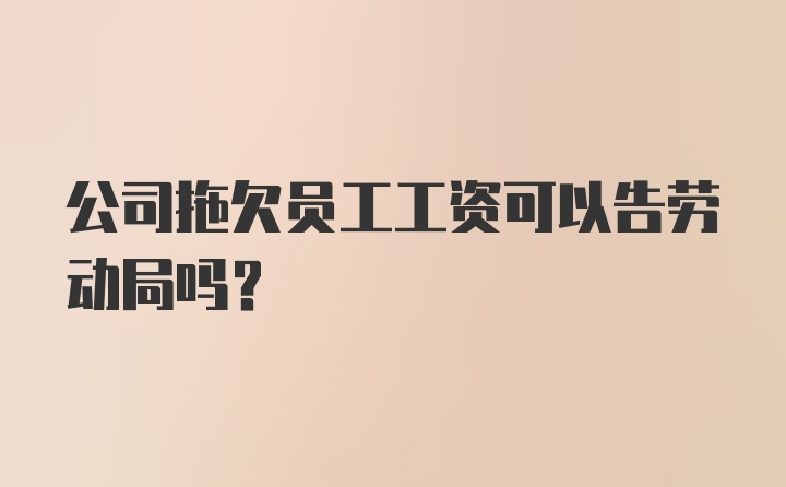 公司拖欠员工工资可以告劳动局吗？