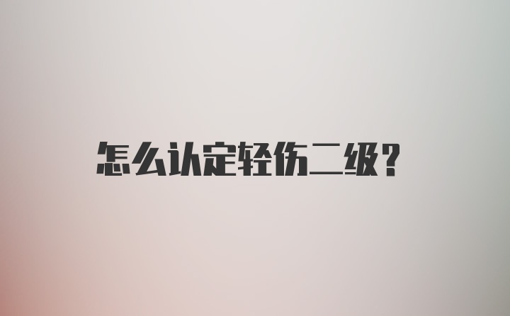 怎么认定轻伤二级？