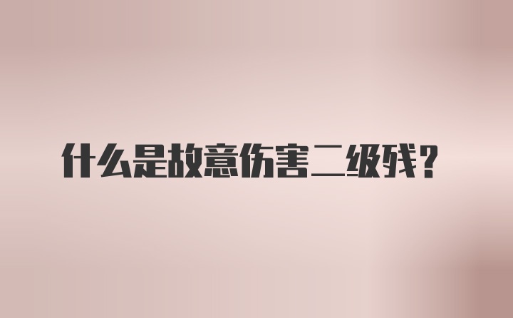 什么是故意伤害二级残？