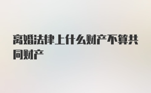 离婚法律上什么财产不算共同财产