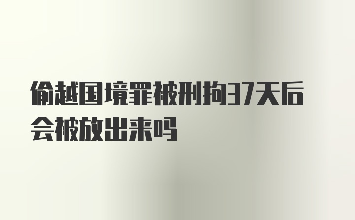 偷越国境罪被刑拘37天后会被放出来吗