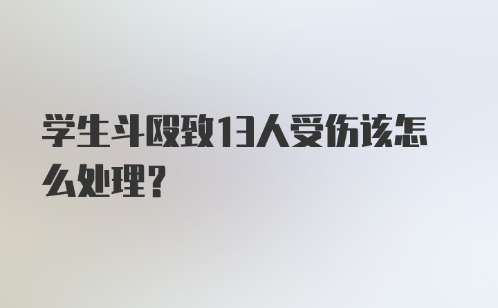 学生斗殴致13人受伤该怎么处理?