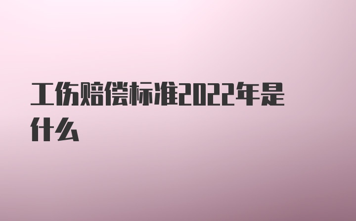 工伤赔偿标准2022年是什么