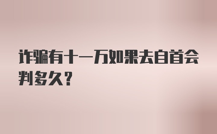 诈骗有十一万如果去自首会判多久？