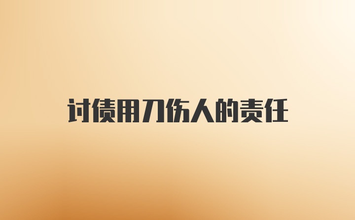 讨债用刀伤人的责任