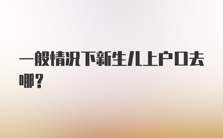 一般情况下新生儿上户口去哪？