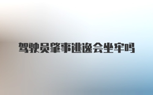 驾驶员肇事逃逸会坐牢吗