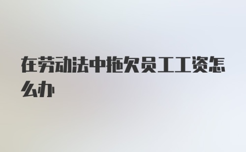 在劳动法中拖欠员工工资怎么办