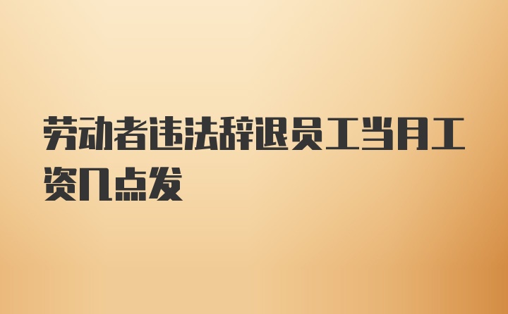 劳动者违法辞退员工当月工资几点发