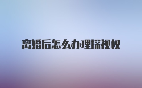 离婚后怎么办理探视权