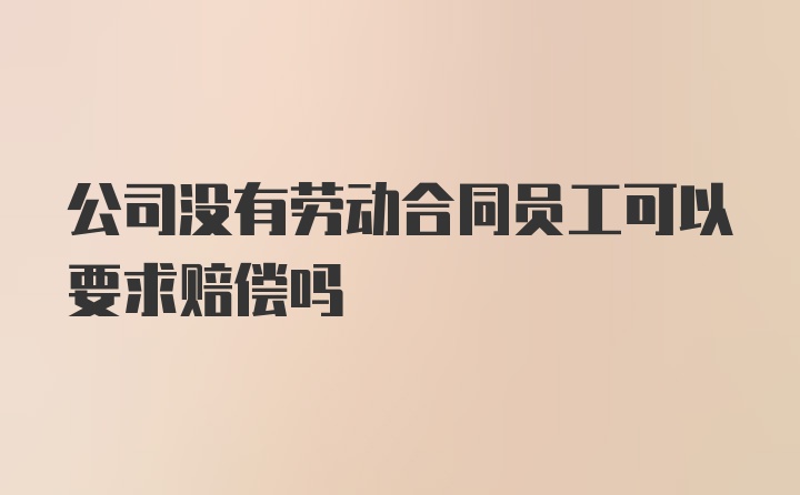 公司没有劳动合同员工可以要求赔偿吗