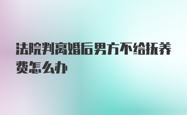 法院判离婚后男方不给抚养费怎么办